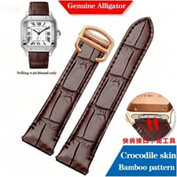 19mm 21mm Quick Release Leather Strap for Cartier Santos Classic Style WSSA0009 WSSA0010 WSSA0018 New SANTOS Watch Band Chain