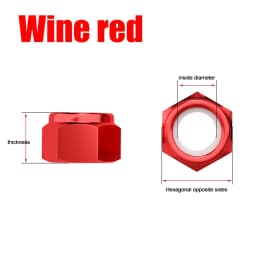 M2 M2.5 M3 M4 M5 M6 M8 Aluminum Hex Nylon Lock Nut Anodized Multi-color Colourful Aluminum Alloy Insert Locking Nuts 5pcs-10pcs