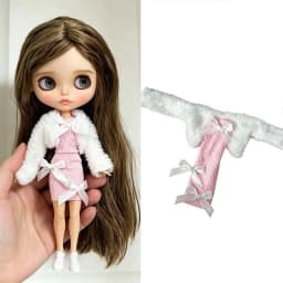 For Blythe Doll Outfit Clothes Luxury Checkered Coat Dress Set Sweet Princess Bowknot Skirt Clothing For Barbies OB24 Small 1/6