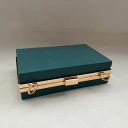 18cm Customized Metal Box Clutch Wallet Frame Bag Case with Black Plastic Sheet - Hardware Purse Frame for Handbag Accessories