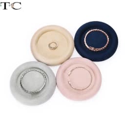 Necklace Ring Earring Bracelet Ornaments Display Tray Display Counter Jewelry Storage Tray Velvet Leather Look Pallet