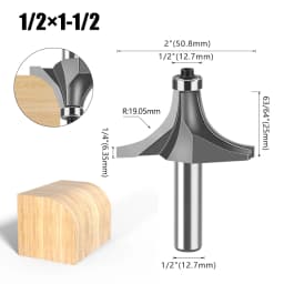 1pc 1/4" 1/2" Shank Woodworking Round Router Bit Woodworking Milling Cutter Slotting Tool Trimming Machine Router Bit