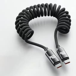 NNBILI Car Type C to USB C 120W Fast Charging For iPhone 18 17 USB A To Type C Spring Telescopic Cable For Samsung Honor Huawei