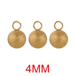 20pcs Lot 4/5/6mm Round Stainless Steel Beads Solid Ball Charms DIY Gold Plated Earrings Bracelet Jewelry Making Materials Craft