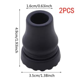 Rubber Pad Cap Non-Slip Walking Stick Crutch Cane Bottom Pads Cover Protector Climbing Hiking Trekking Pole Tip Black 16/19/22mm