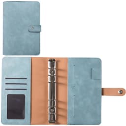 2024 New PU Leather Notebook A6 Binder DIY Planner Organizer 8 Zipper Pockets 12Pcs Budget Sheet 2Pcs French Alphabet Stickers