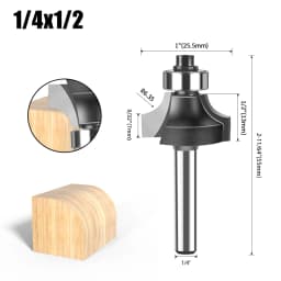1pc 1/4" 1/2" Shank Woodworking Round Router Bit Woodworking Milling Cutter Slotting Tool Trimming Machine Router Bit