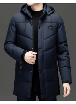 Medium Long Plush Thick Warm Plus Size Winter Jacket Men Puffer Jacket Hooded Parkas Mens Cotton Fleece Padded Coats Outwear