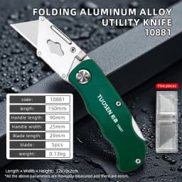 Universal Carpet Knife, Retractable Utility Knife with Blade Storage, Professional Heavy Duty Cutter Knife with 10 Blades