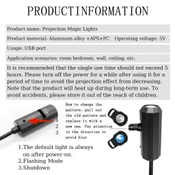 Planet Projection Lamp, 4 Planet Switching Pattern Design, USB Night Light, Suitable for Room Wall Ceiling Atmosphere Decoration