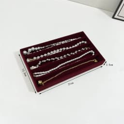 Dark red fabric Jewelry Box Earrings Studs Rings bracelet storage holder Household dressing table drawer Jewelry collection tray