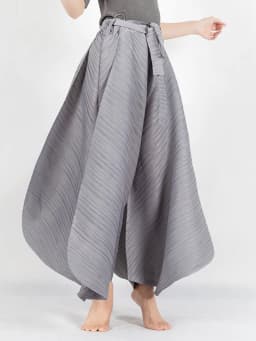 Miyake Pleats Harem Pants With Belt Original Designer High Waist Wide Leg Loose Casual Elegant Big Trousers Aesthetic Clothes