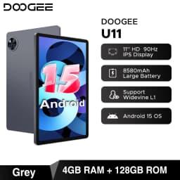 Global Version DOOGEE U11 Android 15 Tablet 11" Ultra-clear 90Hz Display 16GB(4+12) 128GB 8580mAh Battery Unisoc T606 octa-core