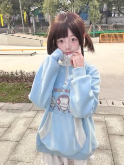Japanese Lamb Wool Patchwork Stand Neck Hoodies Women Cartoon Embroidery Kawaii Cute Sweatshirt Harajuku Grunge Loose Streetwear