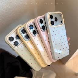 Japan Korean Candy Color Polka Dot Phone Case for iPhone 18 17 17Pro 16 15 14 Pro Max 13 Shockproof Bumper Protective Back Cover