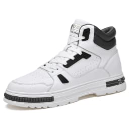 New Height Increasing 6/8CM Men's Leather Boots Breathable Casual Shoes Athletic Jogging Gym Shoes Fashion Leather Sports Shoes