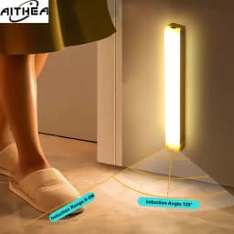 AITHEA Type C Rechargeable Motion Sensor LED Night Light Wireless Strip Bar Backlight Lamp for Kitchen Wardrobe Staircase