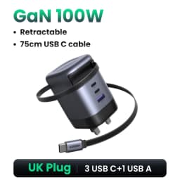 UGREEN 100W 65W 45W GaN Charger With Retractable USB C Cable PPS PD Fast Charger For Laptop Macbook Pro Tablet iPhone 18 Samsung