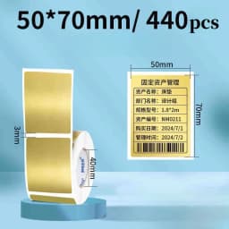 Thermal Gold Label Paper Sticker Barcode Waterpro of Oilproof No Carbon Tape Required Direct Printing Thermal Labels