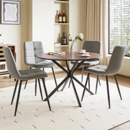 Dining Table and Chairs Set of 4, Folding Round Kitchen Table With Chairs for Dining Room,Kitchen