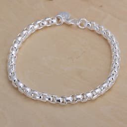 Noble 925 Sterling Silver Square Solid Chain Bracelet For Women Men Charm Party Gift Wedding Fashion Jewelry