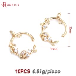 High Quality 18K Gold Color Brass and Zircon More Style Earrings Connect Charms Pendants Jewelry Making Diy Findings Accessories