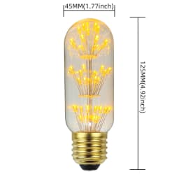 TIANFAN Vintage Led Bulb Starry Firework Edison Bulb 3W AC85-265V E27 Transparent Glass Warmth Glow Decorative Light Bulb