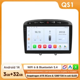 Snapdragon 6115 Carplay Android 14 Auto radio for Peugeot 308 308SW 2007-2015 408 Autoradio GPS 360 Camera multimedia 2din RDS