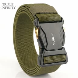 Luxury Metal Quick Release Pluggable Buckle Elastic Belt For Men Durable Tactical Belts Cowboy Outdoor Stretch Army Belt Hunting
