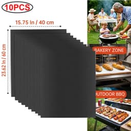 BBQ Grill Mat Non-stick Reusable Heat Resistant Extra Thick Pad Oven Liners Baking Mats Easy Clean Kitchen Outdoor Barbecue Tool