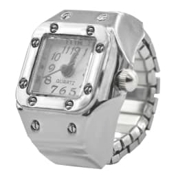 Creative Alloy Shell New Hot Selling Compact Finger Square Arabic Numeral Scale Dial Couple Men's And Women's Ring Watch