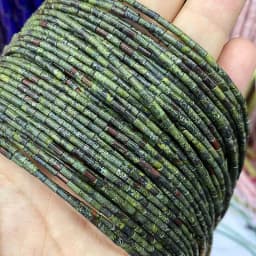 Natural Stone Beads 2x4mm Hematite Agate Jasper Crystal Cylinder Tube Loose Spacer Bead for Jewelry Making Diy Bracelet Necklace