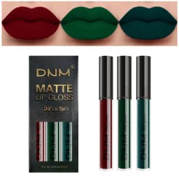 DNM 3PCS Liquid Lipstick Sets Waterproof Matte Black Blue Purple Blue Sexy Lip Gloss Long Lasting Nude Lip Tint Stain Makeup Kit