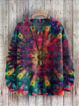 Rainbow Art Casual Multicolor Print Knit Pullover Sweater Men's For Women's Pullover