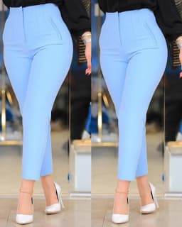 Fashion Solid Slim Trousers Elegant Office Lady High Waist Pocket Nine Point Pants 2025 Autumn New Casual Women Clothing