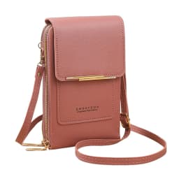 Phone Cross-Body Purse With Touchscreen Window Premium Leather RFID-Blocking Lightweight Women's Shoulder Bag Wallet Purse