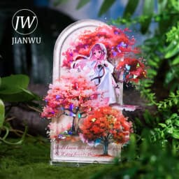 JIANWU 10 Sheets Tree Shadow Shakes Leaves Series Landscaping Shell Light PET Sticker Creative DIY Journal Collage Stationery