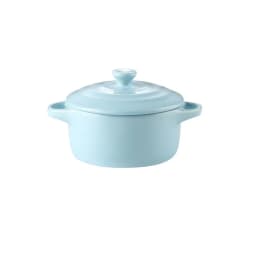 JUSTINLAU Ceramic Double Ear Bowl Mini Ceramic Glazed Baking Bowl Breskfast Steamed Egg Pudding Bowl Soup Bowls Microwave Oven