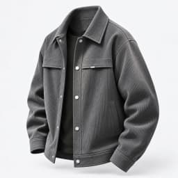 Men's Corduroy Overshirt Snap Button Front Dual Flap Chest Pockets Turn Down Collar Long Sleeve Regular Fit Casual Jacket