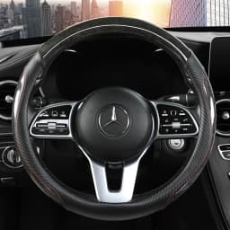 Peach Wood Grain Car Steering Wheel Cover Non-slip Four Seasons General Motors Handle Cover Fits 14.5-15" Steering Wheels