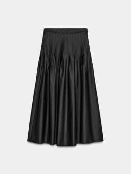 Spring New Arrival Women's High Waist Pleated Midi Skirt Ethnic Stage Costume 18-25 Years Old Customers 2026 Spring Collection