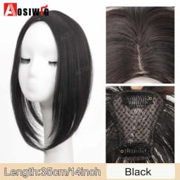 Long Straight Topper Hair Piece With Bangs Invisible Seamless Clip Overhead Toupee Invisible Replacement block Cover White Hair