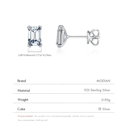 MODIAN 925 Sterling Silver Shinning Clear Cubic Zirconia Stud Earrings For Women Simple Daily Office Wedding Engagement Jewelry