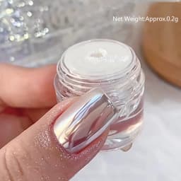 NICOLE DIARY Moonlight Mirror Nail Powder Aurora Silver Glitter Metallic Effect UV Gel Polish Pigment Chrome DIY Nail Decoration