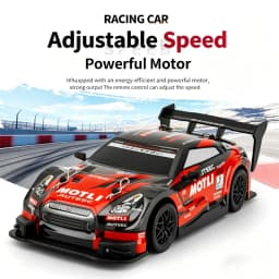 2.4G Remote Control Racing Car 1:24 Scale 4WD High Speed Drift RC Car 20KM/H Replaceable Tires Electric Hobby Toy for Boys Gifts
