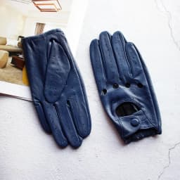 Women's Summer Full Finger Leather Gloves Breathable Single-Layer Sheepskin Fashionable Short Motorcycle Riding Gloves