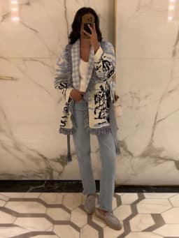 Knitted Jacquard Tassels Patchwork Cardigans Women Sweaters Long Sleeve V-neck Thicken Vacation Sweater 2025 Autumn Coats Tops