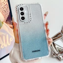 3 in 1 Bling Glitter Clear Shell Samsung Galaxy S25 S23 Ultra S24 S22 Plus S21FE A55 A35 A25 A15 A56 A14 A72 71 A52 A51 Case