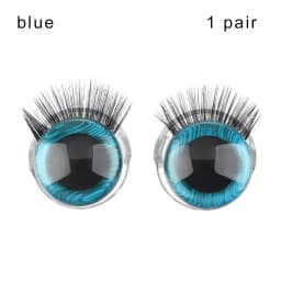 1Pair 20MM Plastic Doll Safety Eyes 3D Glitter Eyeballs With Eyelash For Crochet Toys Puppet Amigurumi Dolls Accessories