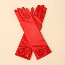 29cm Children Long Gloves Princess Dance Performance Stage Party Wedding Glove Satin Bow Full Finger Mittens Birthday Gifts G332